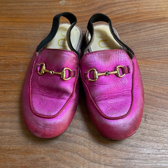 Gucci Kids princetown’s  -Children's Princetown metallic leather mule/ loafer - Picture 5 of 17